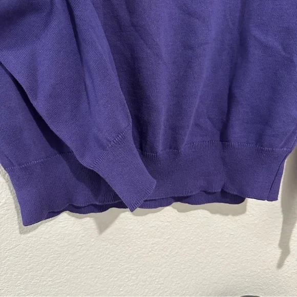Sunspel England Purple Knit Sweater Classic Long Sleeve Pullover - Picture 3 of 5